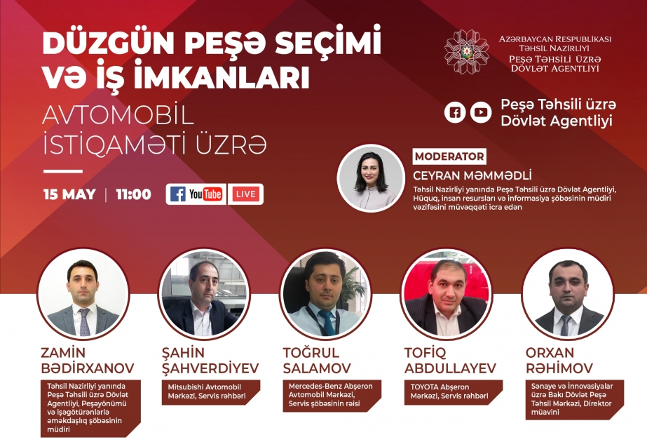 Peşə təhsilində avtomobil sahəsi üzrə bazarın tələbatı, iş və təhsil imkanları müzakirə olunacaq