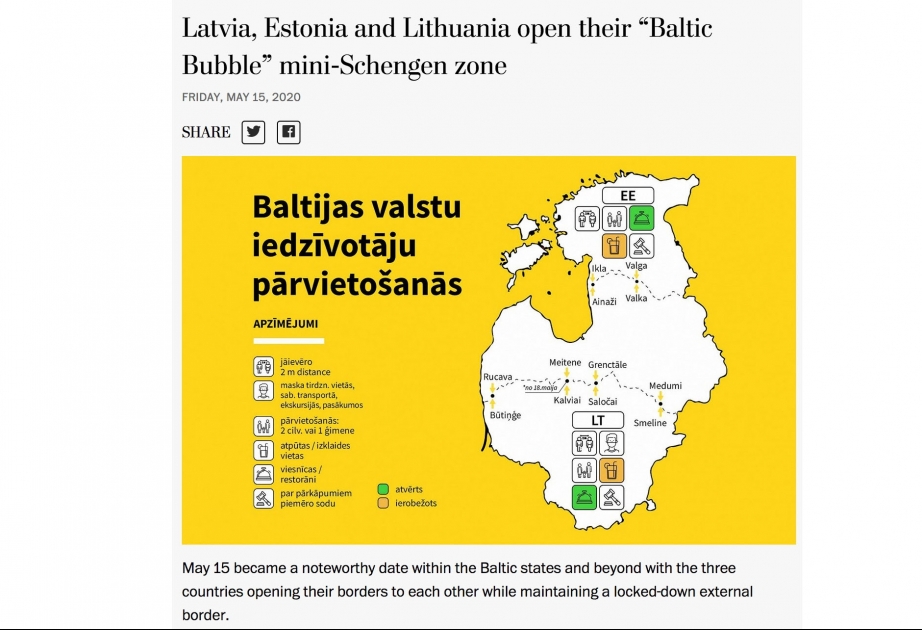 Baltikyanı ölkələr arasında sərhədlər açılır