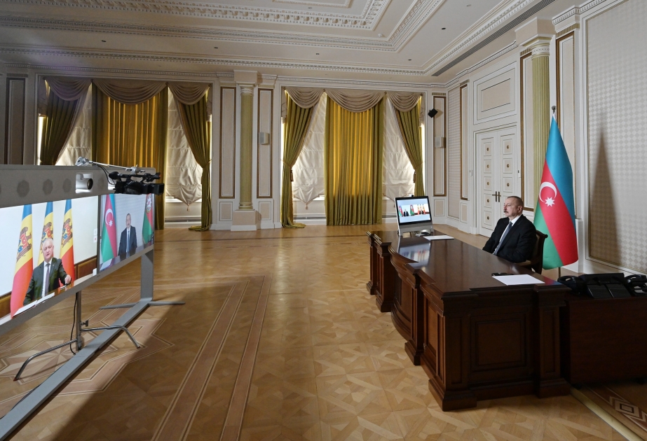 Azərbaycan Prezidenti İlham Əliyevlə Moldova Prezidenti İqor Dodon arasında videokonfrans formatında görüş keçirilib YENİLƏNİB VİDEO