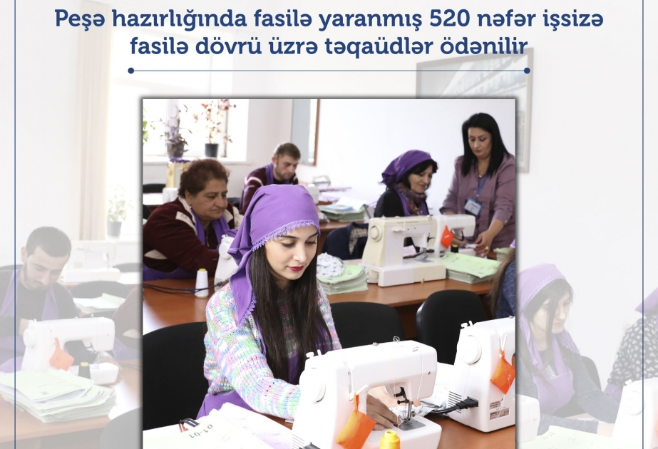 Peşə hazırlığında fasilə yaranmış 520 nəfər işsizə fasilə dövrü üzrə təqaüdlər ödənilir