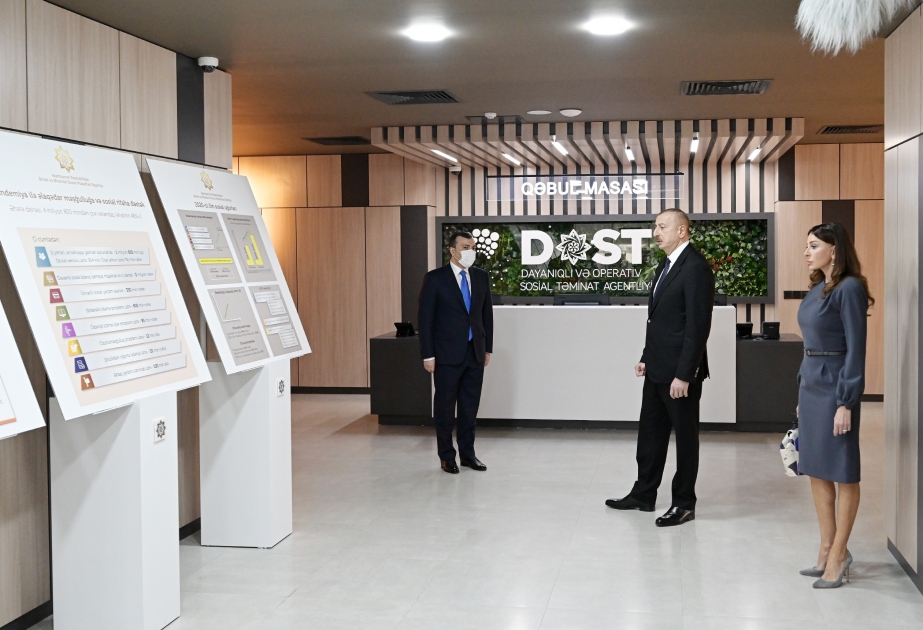 Präsident Ilham Aliyev und First Lady Mehriban Aliyeva weihen DOST-Zentrum Nummer 3 ein VIDEO