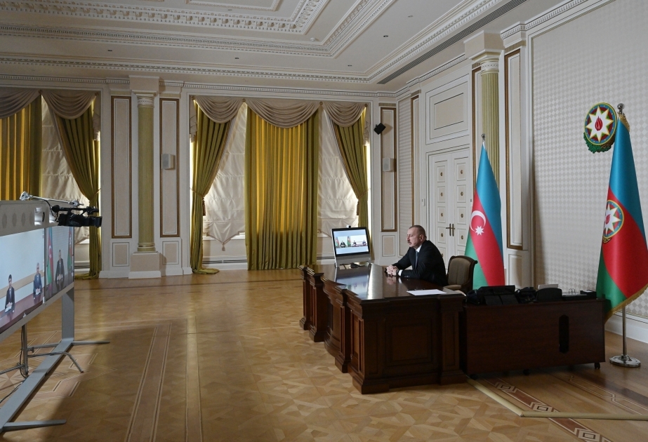 Ilham Aliyev acogió a los nuevos jefes del Poder Ejecutivo de Aghstafa e Imishlí en un formato de vídeo