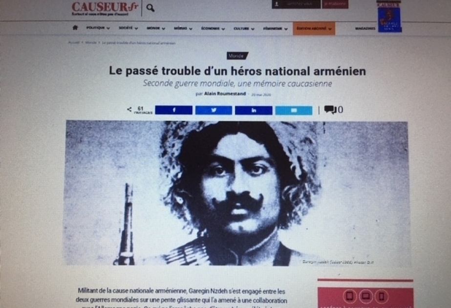 Le site français « Causeur » a publié un article sur Garegin Nzdeh
