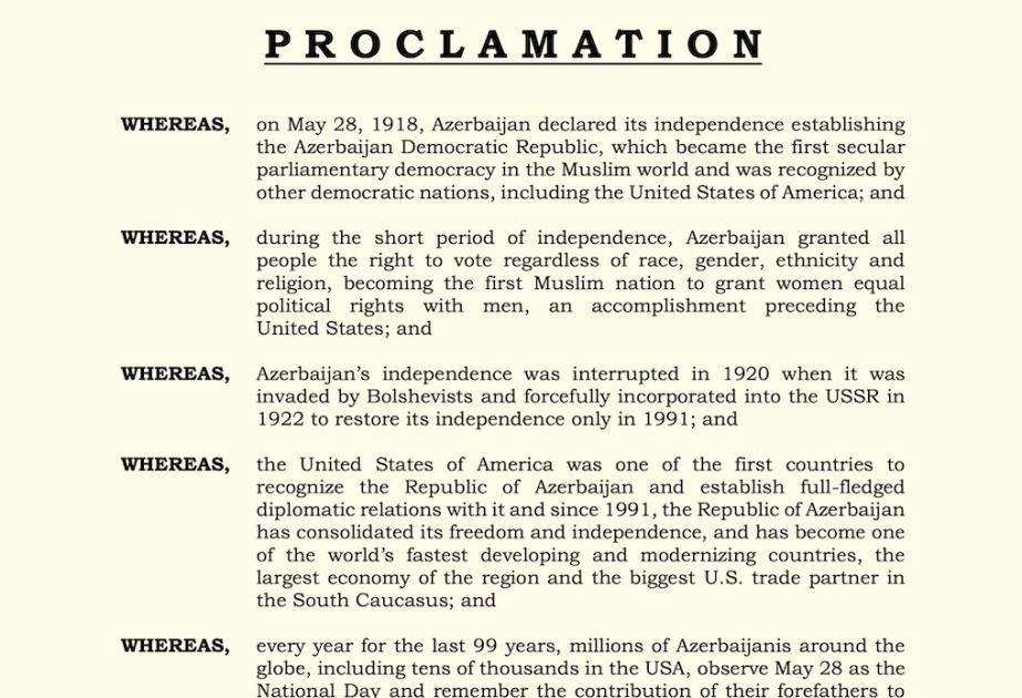La ciudad de Torrance, en California, proclama el 28 de mayo como "Día Nacional de Azerbaiyán"