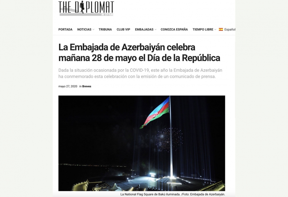 İspaniya mətbuatı Şərqdə ilk Demokratik Respublika barədə məqalələr dərc edib