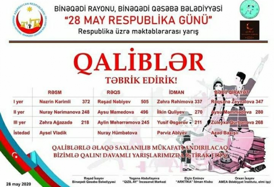 Binəqədi rayonunda Respublika Günü münasibətilə məktəblərarası yarış olub