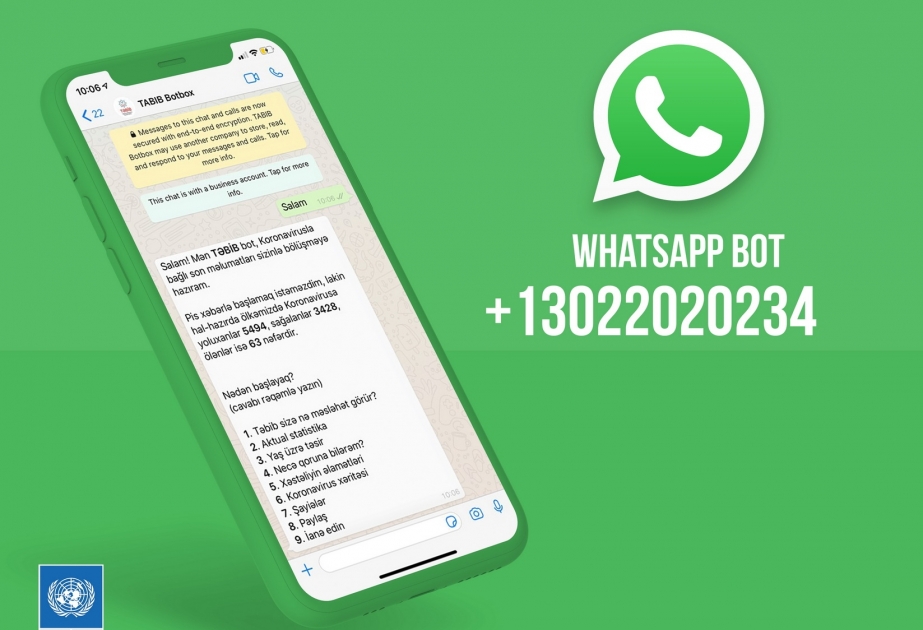 Azərbaycan vətəndaşlarını COVID-19 haqda ən son məlumatlarla təmin edəcək WhatsApp botu istifadəyə verildi
