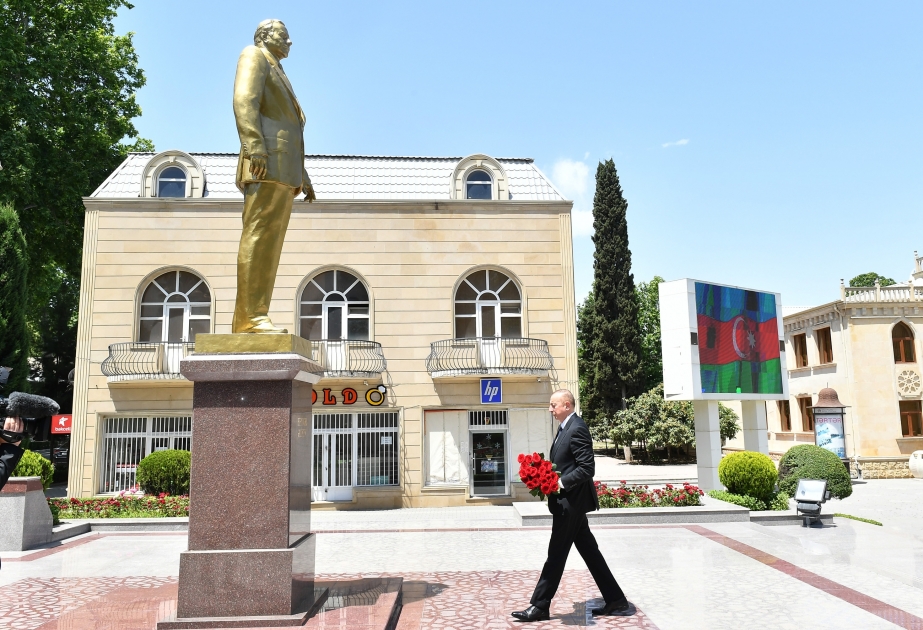 Präsident Ilham Aliyev zu Besuch in Terter Region VIDEO