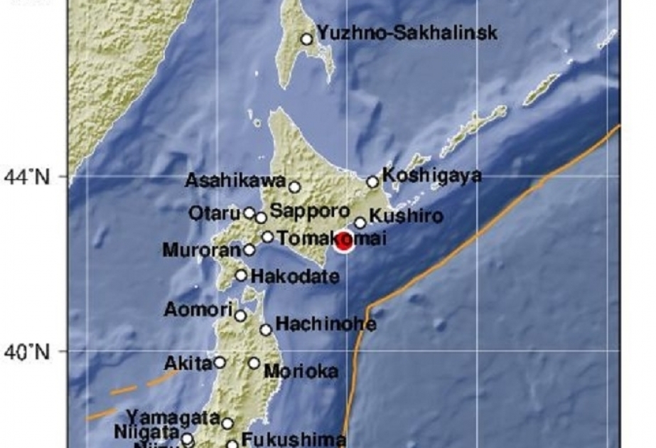 日本北海道附近海域发生5.8级地震