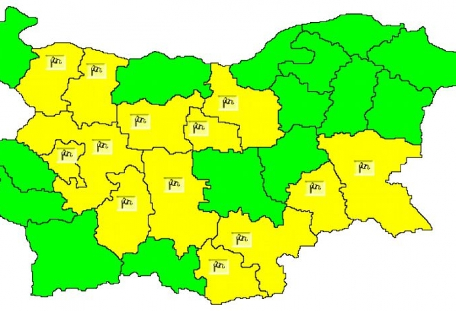 Güclü külək səbəbindən Bolqarıstanın 13 bölgəsində sarı təhlükə kodu elan edilib