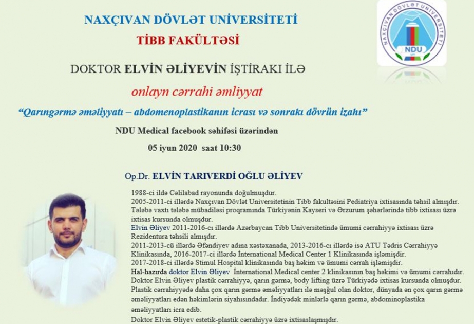 NDU-nun Tibb fakültəsinin tələbələri cərrahi əməliyyatı onlayn izləyiblər