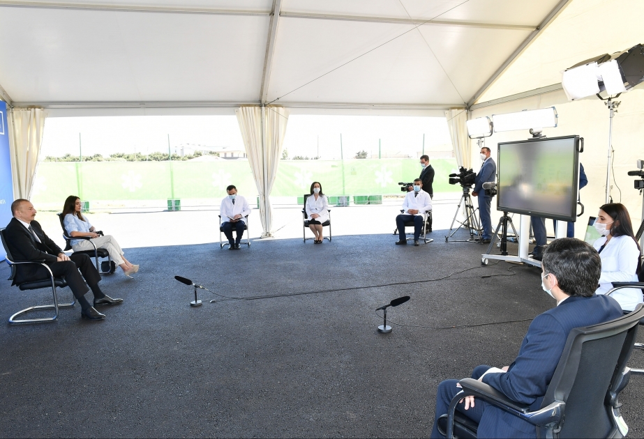 3 hospitales modulares inaugurados con la participación de Ilham Aliyev y Mehriban Aliyeva