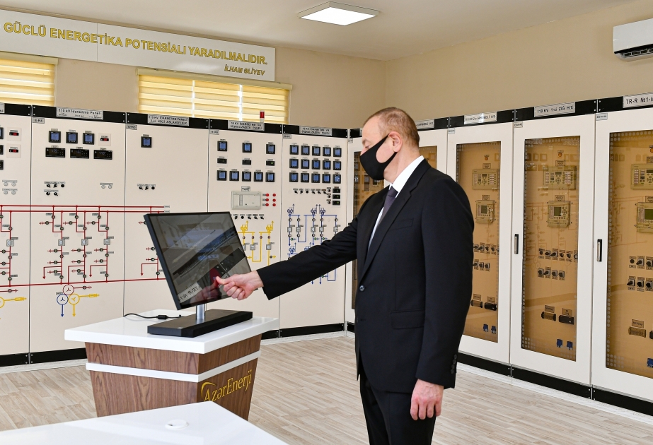 Neues Umspannwerk in Betrieb genommen Präsident Ilham Aliyev weiht Unterstation ein VIDEO