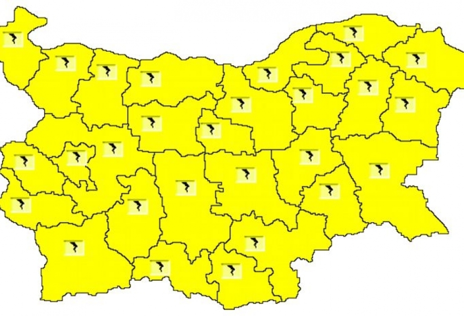 Güclü yağışlar səbəbindən Bolqarıstan ərazisində sarı təhlükə kodu elan olunub