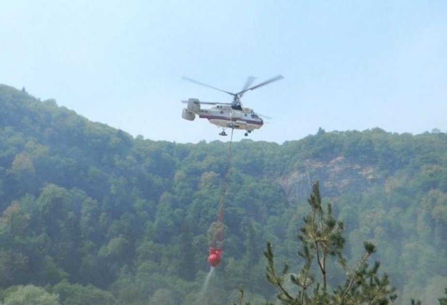Ağsu aşırımı ərazisində baş verən yanğının söndürülməsinə FHN-in iki helikopteri cəlb edilib