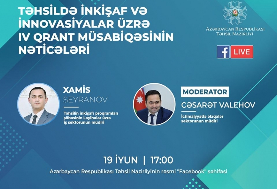 Təhsildə inkişaf və innovasiyalar üzrə IV qrant müsabiqəsində 183 layihə qalib gəlib