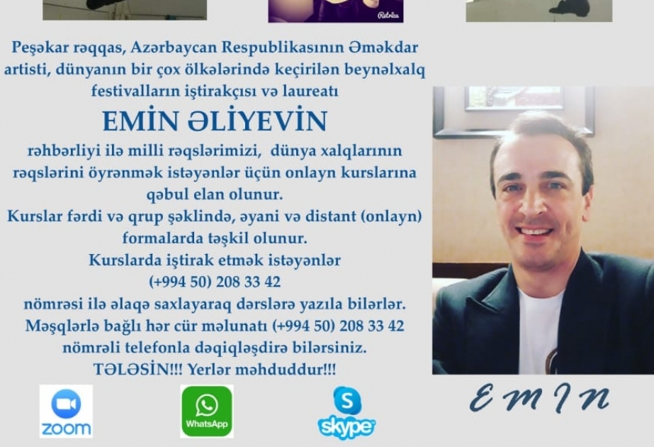 Musiqili Teatrın quruluşçu baletmeysteri onlayn rəqs kursları təşkil edir