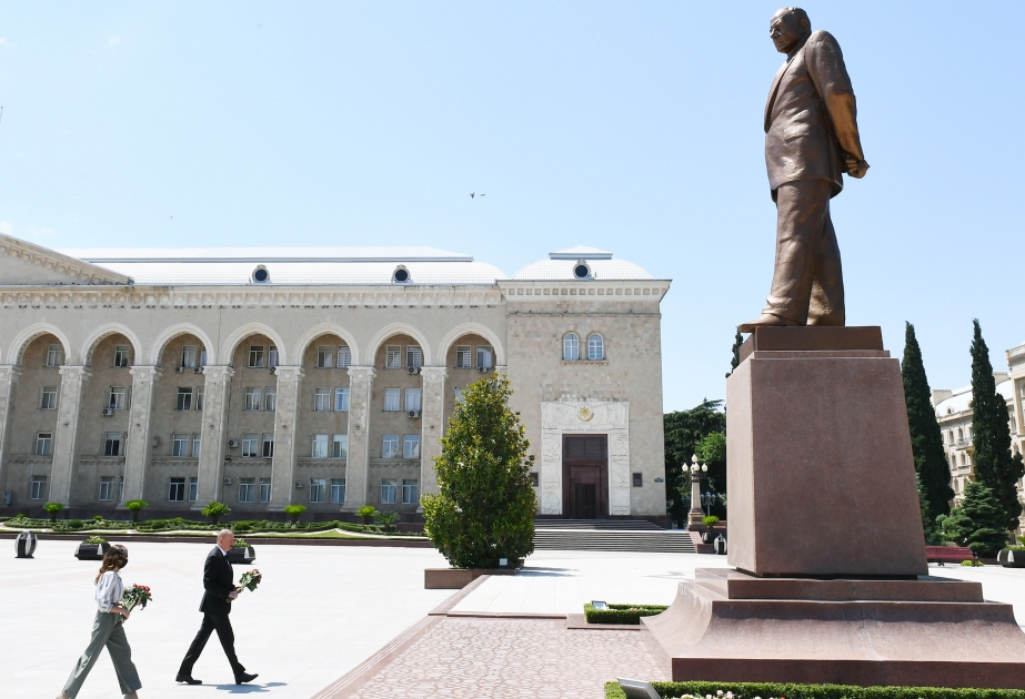 Ilham Aliyev llegó a la ciudad de Gandjá