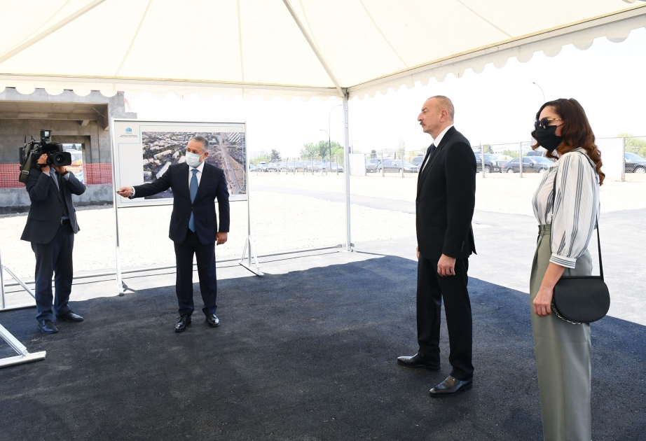 In der Stadt Ganja wird neuer Wohnkomplex gebaut VIDEO