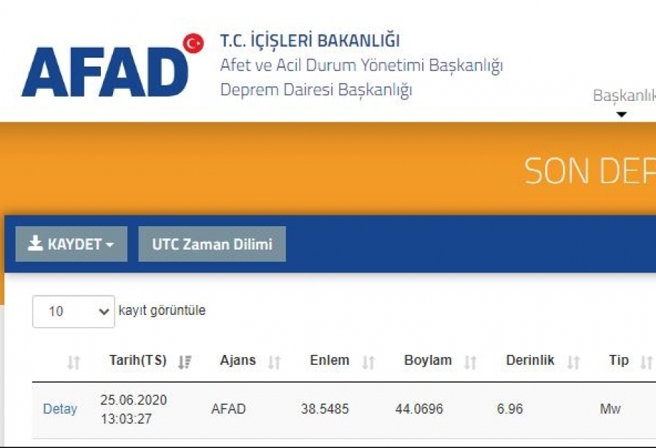 Türkiyədə 5,4 bal gücündə zəlzələ olub