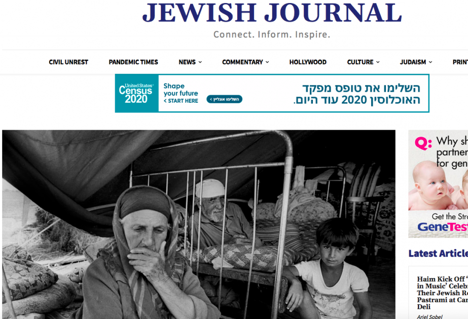 Amerikanın “Jewish Journal” nəşrində Azərbaycanın məcburi köçkünləri barədə məqalə dərc edilib