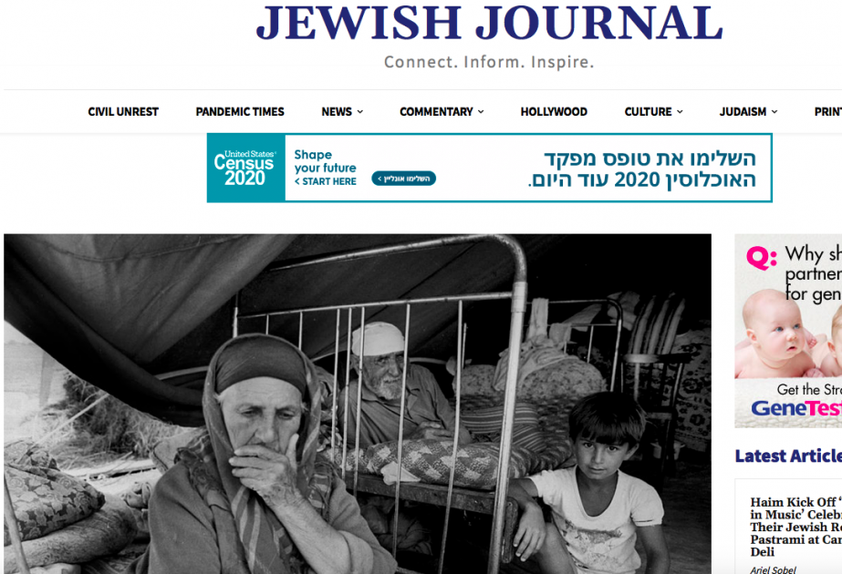 Se publicó un artículo sobre los desplazados internos de Azerbaiyán en la edición estadounidense del Jewish Journal