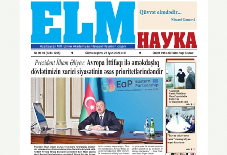 “Elm” qəzetinin növbəti nömrəsində...