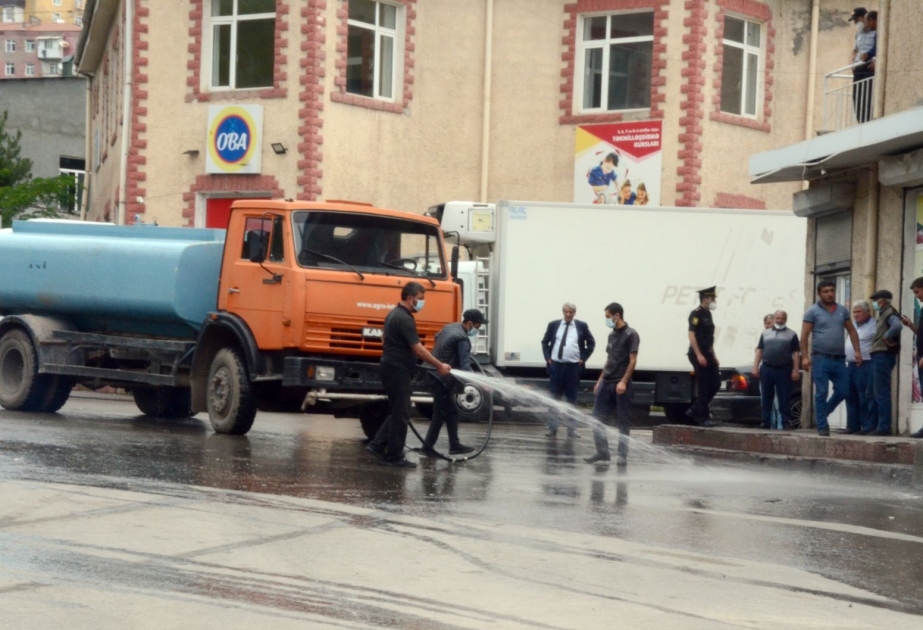 Daşkəsən şəhərinin küçələrində gücləndirilmiş dezinfeksiya işləri aparılıb