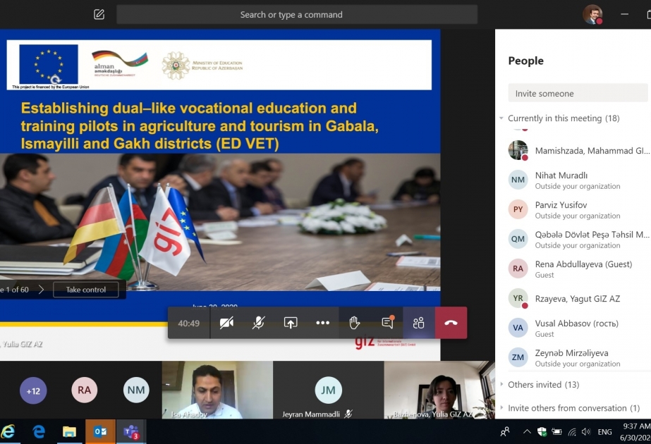 Peşə təhsili istiqaməti üzrə tətbiq edilən pilot layihə yekunlaşıb