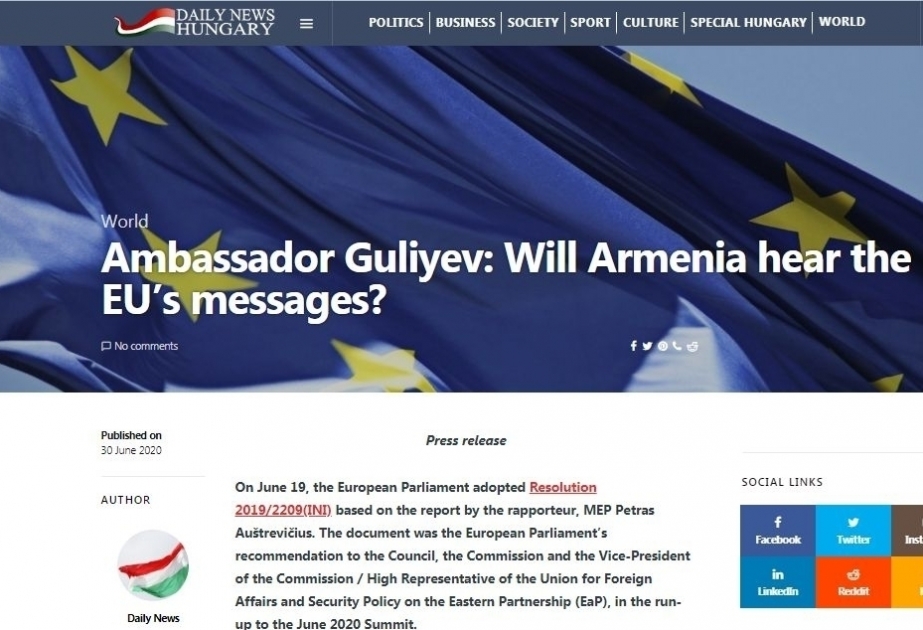 La edición húngara dio un mensaje a Armenia: 