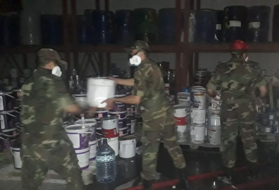 “Sobsan” boya fabrikində baş vermiş yanğının söndürülməsi istiqamətində təxirəsalınmaz tədbirlər davam edir