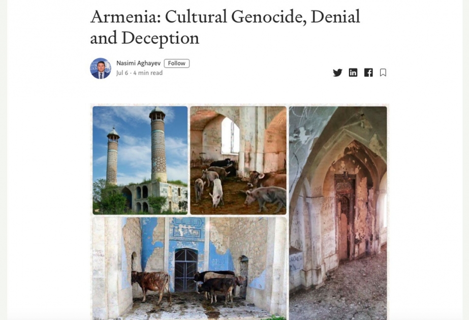 На американском сайте Medium опубликована статья об оккупационной политике Армении против Азербайджана