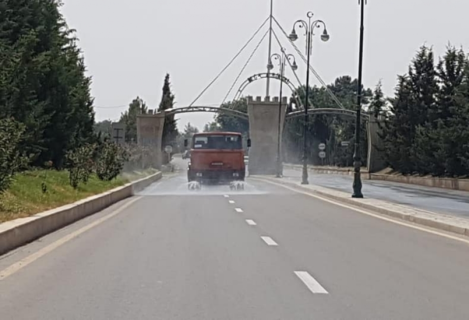 Quzanlı qəsəbəsində növbəti dezinfeksiya işləri aparılıb