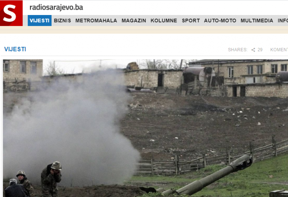 Serbiya, Bosniya və Herseqovina mətbuatı da Ermənistanın təxribatından yazır