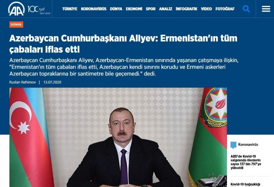 Выступление Президента Ильхама Алиева на заседании Совета безопасности широко освещено турецкими СМИ