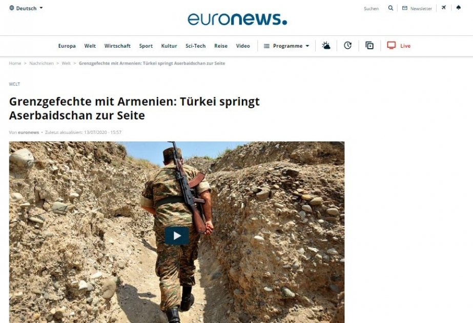 Almaniya mətbuatı Ermənistanın təxribatından yazır