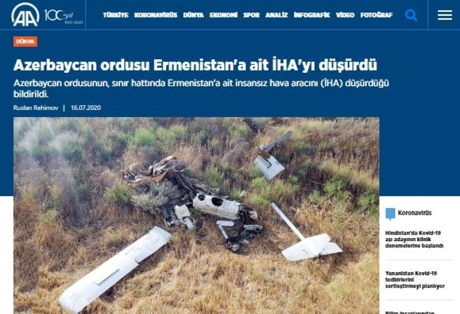 Türkiyə KİV-ləri Ermənistanın Azərbaycana qarşı təxribatını diqqətdə saxlayır