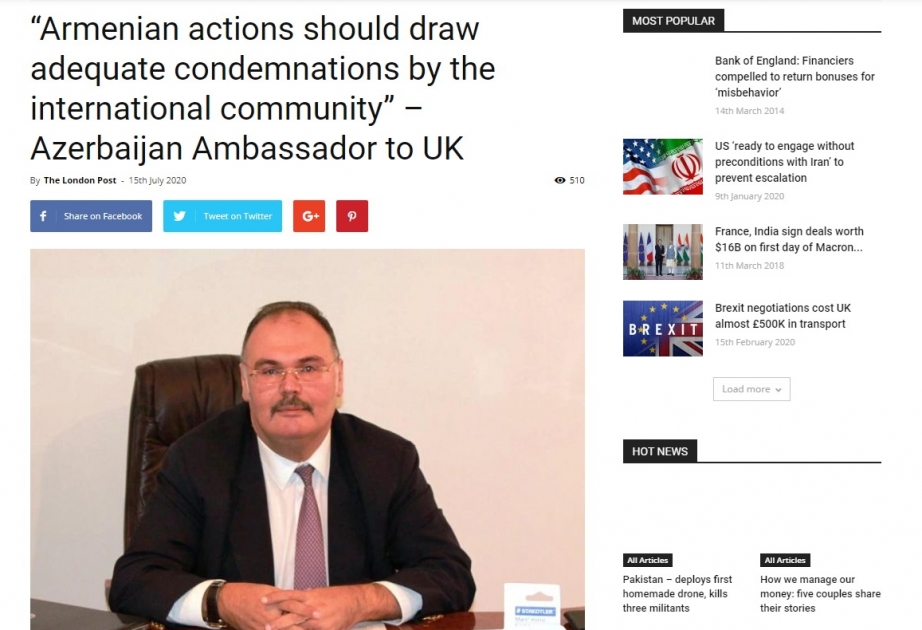 Səfir Tahir Tağızadə: Formal danışıqlardan substantiv və məqsədyönlü danışıqlara keçmək vaxtı çoxdan çatıb