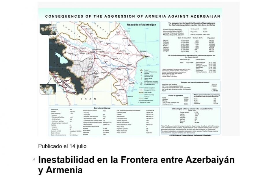 İspaniya mətbuatında işğalçı Ermənistanın Azərbaycana qarşı təxribatı ilə bağlı məqalələr dərc olunub