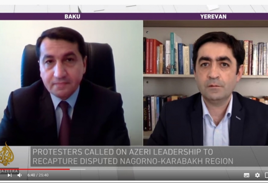 Prezidentin köməkçisi “Aljazeera International” kanalında Ermənistanın təcavüzkar siyasətini ifşa edib VİDEO