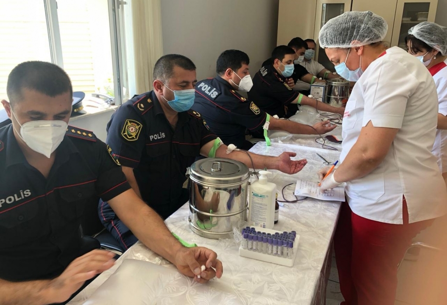 Polis əməkdaşları Daşkəsəndə qanvermə aksiyasına qoşulublar