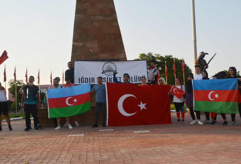 Türkiyənin İğdır şəhərində Azərbaycana dəstək aksiyası keçirilib VİDEO