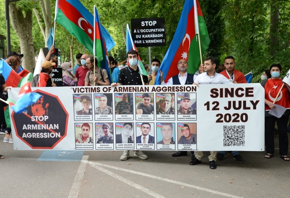 Ermənistanın hərbi təxribatına qarşı etiraz aksiyası Strasburqda da keçirilibVİDEO