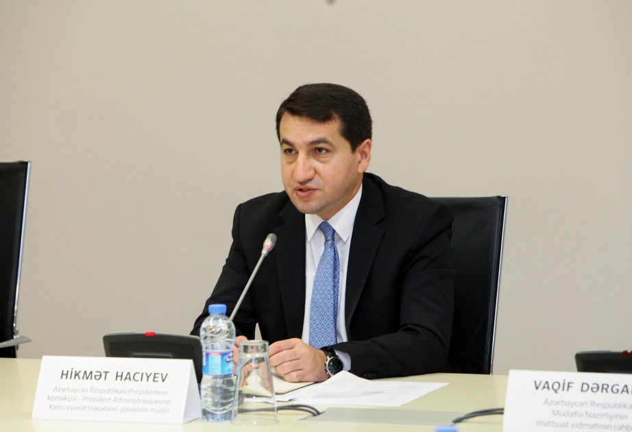 Hikmət Hacıyev: Ermənistan çətin vəziyyətə düşən kimi yenə də mülki obyektləri hədəf almağa başladı