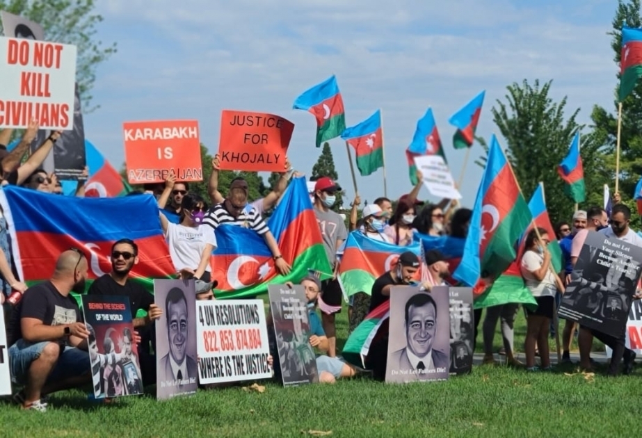 Otra acción de protesta de la comunidad azerbaiyana contra la agresión armenia se celebró en Washington