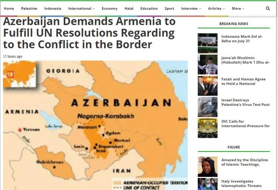 Azərbaycan həqiqətləri İndoneziyanın Miraj Xəbər Agentliyi tərəfindən geniş şəkildə işıqlandırılır