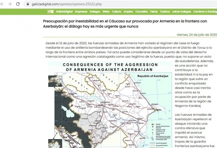 Profesor en la Universidad Rey Juan Carlos: Preocupación por inestabilidad en el Cáucaso sur provocada por Armenia en la frontera con Azerbaiyán: el diálogo hoy es más urgente que nunca