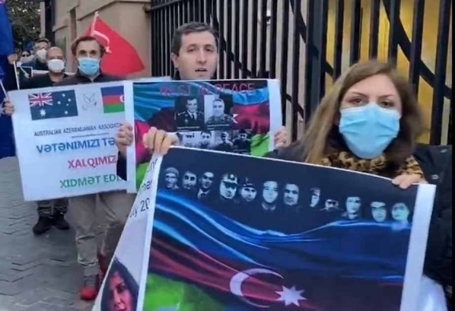 Azerbaiyanos protestan contra las últimas provocaciones militares de Armenia en Australia