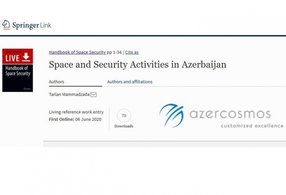 Artículo del joven especialista de “Azercosmos” fue publicado en “Springer”