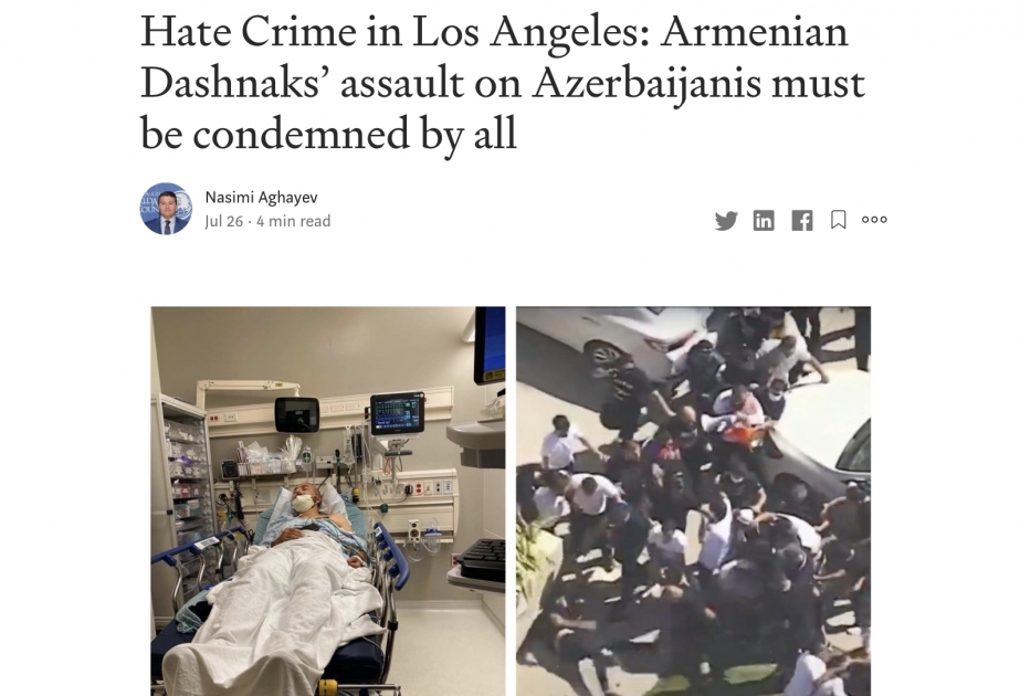 El artículo del Cónsul General sobre la violencia de los armenios Dashnaks contra la comunidad azerbaiyana se publicó en EE.UU